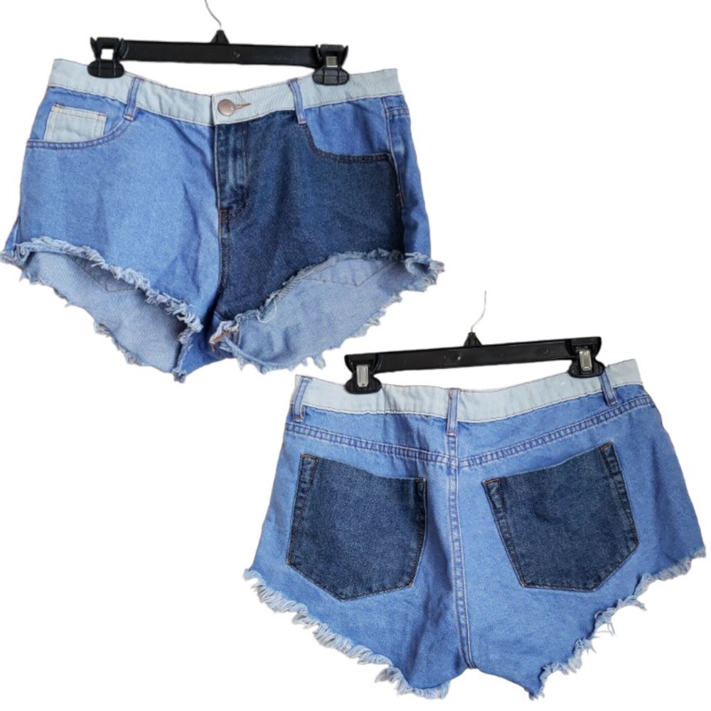 Cotton On‎ Patchwork Women's Shorts Size 8 Frayed Booty Mid Rise